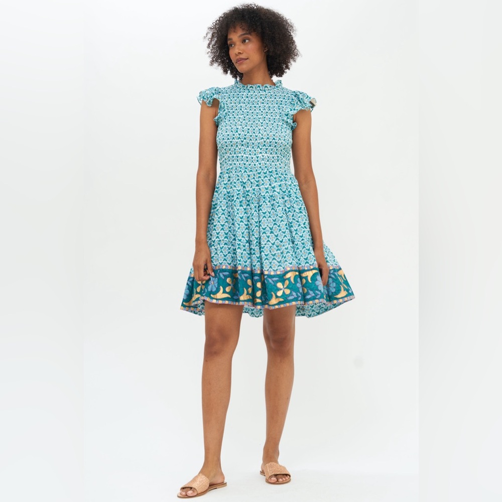 Oliphant Blue and Yellow Patterned Dress